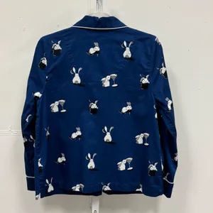 Kate Spade Magic Rabbit Martini Cotton Pajama Set 2 Piece Small Navy Blue Lounge thumbnail 3
