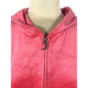 Juicy Couture NWT Pink Velour Zip Hoodie L Rhinestone Logo Y2K McBling thumbnail 8