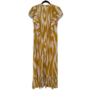 Anthropologie Maeve Cassandra Pintuck Flutter Sleeve Maxi Dress Yellow Size‎ XS thumbnail 4