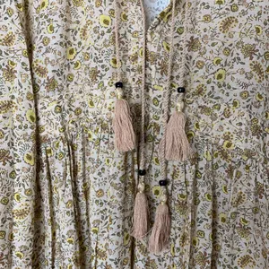 Doen Prem Maxi Jaipur Mustard Floral Print Dress Womens Small thumbnail 5