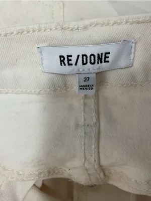 Re/Done 70’s Original High Rise Skinny Boot Vintage White Jeans Womens Size 27 thumbnail 8