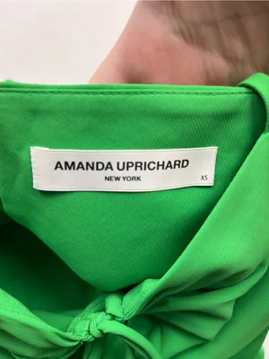 Amanda Uprichard Kelly Green Tiered Mini Dress Cutout‎ Front Summer Womens XS thumbnail 3