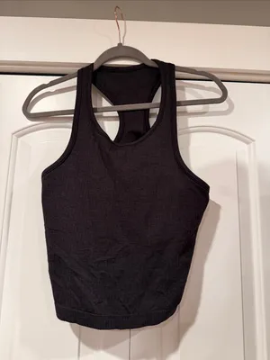 lululemon athletica ebb to street Black‎ Racerback cropped Tank Top 10 thumbnail 2