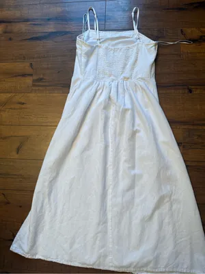 White Spaghetti Strap Midi / Maxi Dress Size S thumbnail 2
