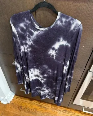 Natural life tie-dye long-sleeve top tunic dress women's large thumbnail 1