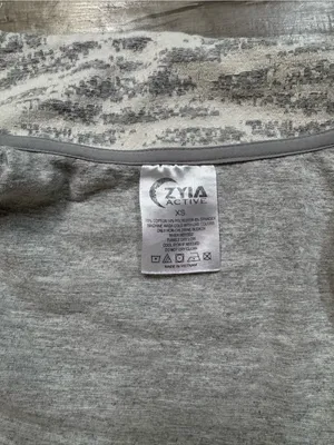 ZYIA Active Heathered Cream and Gray Full Zip thumbnail 3