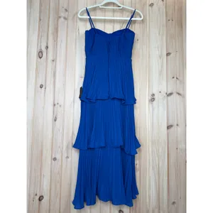 NWT Lulus Cascading Crush Cobalt Blue Tiered Bustier Midi Dress Gala Banquet XS thumbnail 6