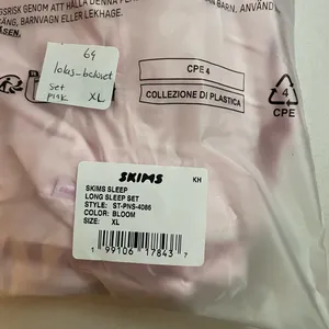 SKIMS NWT Sleep Long Sleeve Soft Pajama Set Pink Bloom Size XL thumbnail 6