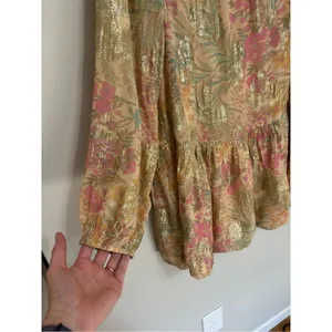 NEW LOFT Shimmer Floral Jacquard Bubble Hem Mini Dress - Size M thumbnail 6