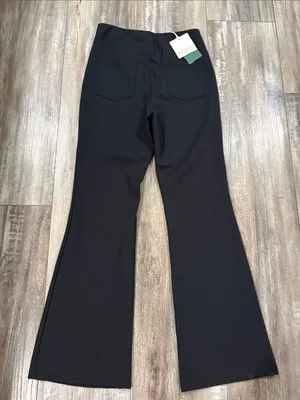 Halara Black Flex High Rise Back Side Pockets Slight Flare Size Petite Small NEW thumbnail 9