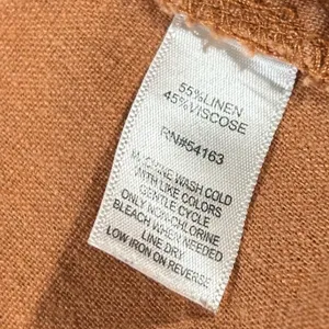 Marc New York Rust Linen Blend Midi Skirt Cargo Pocket Coastal Casual Medium M thumbnail 5