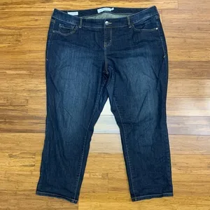 Torrid Ex-Boyfriend Jeans Womens 18 Blue Plus Size Crop Dark Wash Denim Straight thumbnail 1