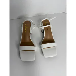 NWOB Lulus White Block Heel Strappy Shoes Size 6.5 Womens Square Toe thumbnail 3