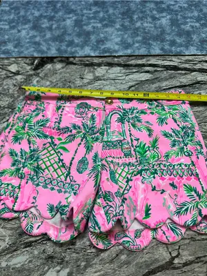 Lilly Pulitzer Pink & Green Scallop-Hem Shorts size 4 thumbnail 4
