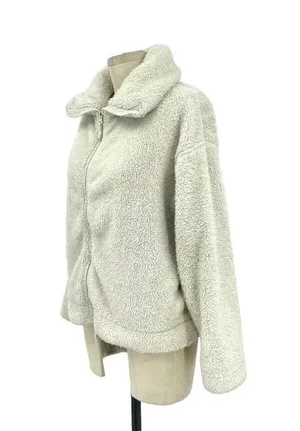 Free People Movement Dazed High Neck Full Zip Sherpa Fleece Jacket Ivory Size XS thumbnail 5