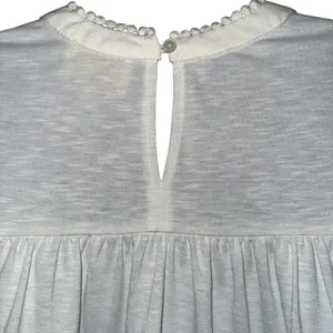 ANTHROPOLOGIE ELLA MARE Cream Lace Trim Pintuck‎ Blouse Top L/S EUC Size Medium thumbnail 7