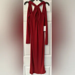 ASTR Wrapped Strap Women’s Red Maroon Rust Polyester Maxi Dress Size Small thumbnail 3