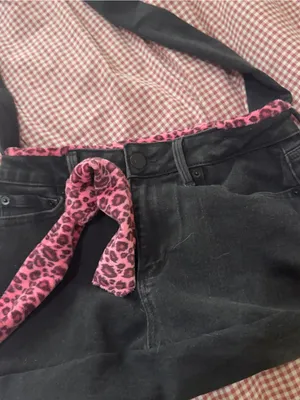 Handmade Black Canvas Crossbody Bag with Pink Leopard Accent - Women's Crossbody thumbnail 9