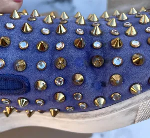 Roller 1C1S crystal studded suede slip-on sneaker size 36 thumbnail 4