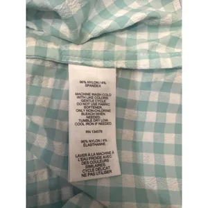 Vineyard Vines Performance Gingham Puff Sleeve Square Neck Dress Blue White S thumbnail 5