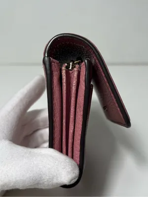 Tory Burch McGraw Pink Pebbled Leather Trifold Compact Mini Wallet thumbnail 8