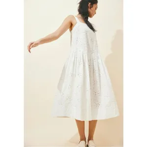 Free People Ethereal Cottage Primavera Lace Eyelet Midi Dress White Size Small thumbnail 4