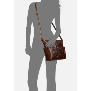 Patricia Nash Aveley Crossbody Bag Brown Tooled Floral Leather‎ Purse Boho thumbnail 3