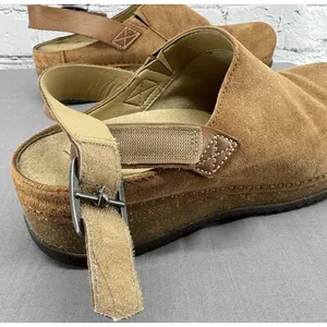 Dansko Merrin Clogs Size 39 US 8.5 Tan Suede Heel Strap Cork Midsole thumbnail 7