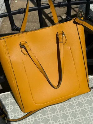 Nanette Lepore Mustard Yellow Tote Bag - Structured Everyday Carry thumbnail 3