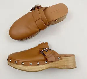 Zara Tan clogs with buckle detail thumbnail 1