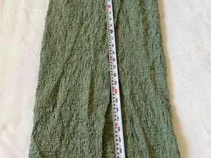 SheIn Sage Green Textured Two Piece Beach Set Wrap Skirt Puff Sleeve Top thumbnail 10