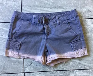 Splendid Womens Ombre Dip Dye Cargo Shorts Purple Pink Frayed Hem Size 6 thumbnail 1