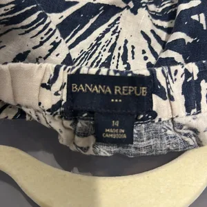 Banana Republic linen romper‎ size 14 white/navy thumbnail 4