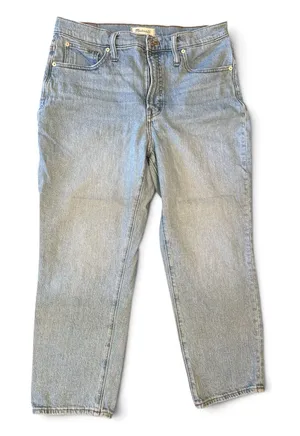 Madewell The Perfect Vintage Jeans 30P Light Wash High Rise Petite Mom Jeans thumbnail 1