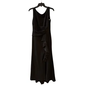 Betsy & Adam Christine Scuba Crepe Ruffled Bow Gown 10 petite thumbnail 4