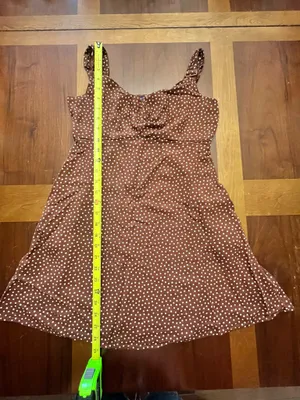 Old Navy Brown Polka Dot A Line Mini Dress Size XS thumbnail 7