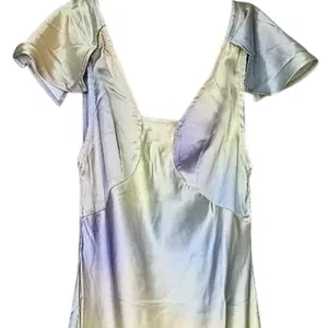 NWT WeWoreWhat Lace Silky Charmeuse Midi Maxi Slip Dress 0 Gold Ombre Watercolor thumbnail 3