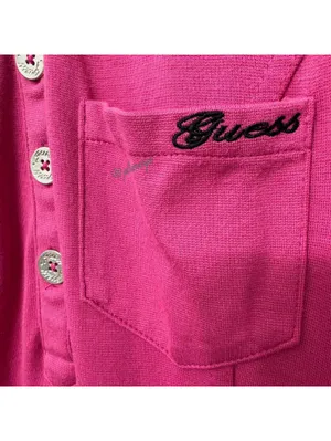 Guess Women's Pink Polo Style Vintage Y2K Casual Dress Button Detail Size L thumbnail 3