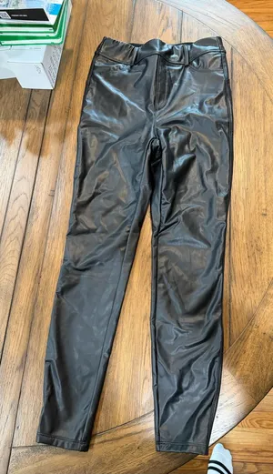 HALARA Black Faux Leather High-Rise Leggings S thumbnail 1