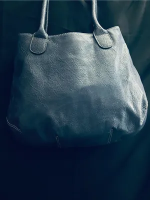 Nine West Large Textured Blue Shoulder Tote with Decorative Stitching thumbnail 11