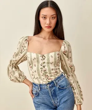 Reformation Cera Top In Heath Size 10‎ thumbnail 1