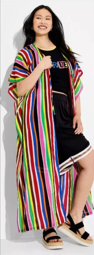 NEW Target Pride Adult Short Sleeve Cover Up Striped Size S/M thumbnail 1