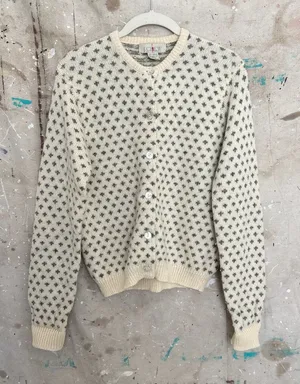 Vintage J Crew 90s Birdseye Wool Cardigan thumbnail 1