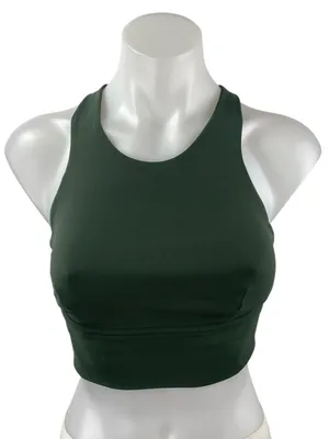 Lululemon Women's Green Racerback High Neck Yoga Athletic Sports Bra Crop Top 4 thumbnail 1