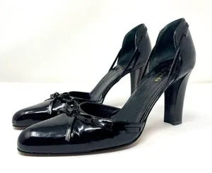 KATE SPADE black patent leather heels, made in Italy, size 8B thumbnail 1