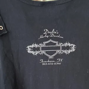 Vintage 2003 Harley Davidson stars baby tank top grommet short sleeve muscle y2k thumbnail 10