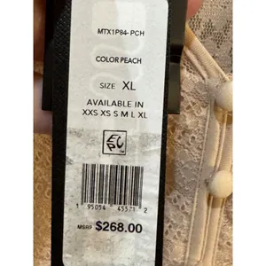 BCBGMAXAZRIA Lace-Overlay Maxi Dress Size XL Ruffle Prairie Boho‎ $268 thumbnail 8