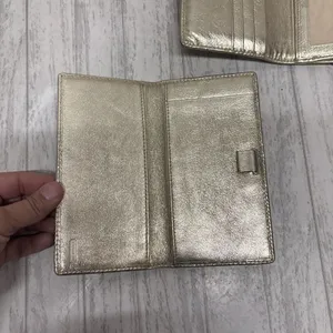 Coach turn lock Signature Brown Tan Gold Wallet With Insert thumbnail 7