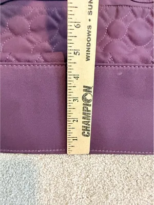 Thirty One Purple Quilted Circles Tote Bag Large Shoulder Purse thumbnail 3