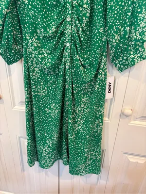 DKNY green and white floral dress size 10 thumbnail 4